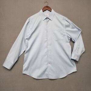Perry Ellis Premium Men's Blue City Fit‎ Non-Iron Dress Shirt Size 16.5-32/33